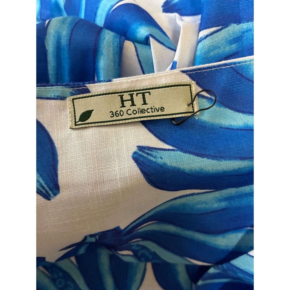 HT 360 Collective Blue Banana Leaf Tropical Maxi Skirt Size Small (P8) - Picture 6 of 13